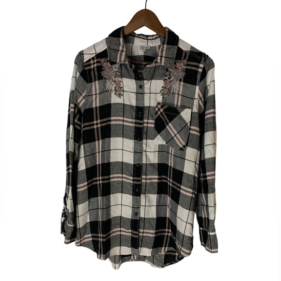 Kismet Pink Flannel Button Down - Picture 2 of 4